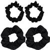 KZNKZN 4 elastici per capelli grandi e sottili, da donna, in raso, antiscivolo, senza tracce, anti-crespo, per coda di cavallo, per ragazze e adulti (grandi e piccoli)