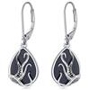HARMONY BOLA Orecchini a forma di polpo in argento Sterling 925 onice nero polpo tentacolo D angolo orecchini oceano gioielli per le donne, Argento sterling