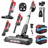 reffmov Aspirapolvere Senza Fili,60KPa/700W/70Mins Scopa Elettrica Senza Fili con 2*4,0Ah Batterie Rimovibile,LED Touchscreen,Anti-Groviglio,Aspirapolvere Senza Fili Potente Per Pavimenti/Tappeti/Peli Animali