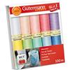 Gütermann creativ Set filo da cucito con 10 bobine Cucitutto 100 m nei colori pastello
