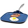 Granitestone Blue Nonstick 10.5" Griddle Pan/Flat Grill with Ultra Durable Mineral and Diamond Triple Coated Surface, Stay Cool Stainless-Steel Handle, Oven & Dishwasher Safe, 100% PFOA Free