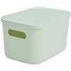 Homéa, Scatola con coperchio in plastica, 4,5 l, 25 x 17,5 x h,14,5 cm, salvia