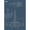 Komar Star Wars Blueprint X-Wing, dimensioni: 50 x 70 cm, stampa artistica (senza cornice)