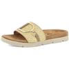 inblu Ciabatte Donna, Fascia in Rafia, Accessori Dorati, Plantare in Tessuto Imbottito