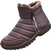 GILKUO Stivali da Neve Uomo Scarpe Stivaletti Invernali Impermeabili Pelliccia Doposci Stivaletto con Cerniera Inverno Marrone Taglia 42