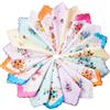 ZHANMAI 20 fazzoletti da donna in cotone con stampa floreale vintage, come da immagine, about 11.8 x 11.8 inch/ 30 x 30 cm