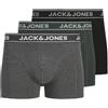 Jack & Jones Jacblack Friday Trunks - Confezione da 3 Pezzi, Grigio Scuro mélange, XL
