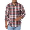 Amazon Essentials Camicia in Popeline Elasticizzato A Manica Lunga dalla vestibilità Regolare Uomo, Rosso Bianco Motivo Scozzese, S