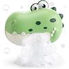 Skirfy Giocattolo da bagno a forma di dinosauro, macchina per bolle di sapone con musica, giocattolo dell'acqua per vasca da bagno e doccia, regalo di dinosauro per bambini, giocattolo da bagno per