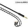 Cavo 8 core placcato argento nero 1,2 m per jack MMCX 0,78 mm QDC TFZ 4,4 mm 3,5