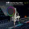 Microfono da Studio Parabrezza con Illuminazione RGB e Riduzione Rumore in Metal