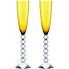 BACCARAT SET 2 CALICI FLUTE FLUTTISSIMI VEGA, CRISTALLO AMBRA