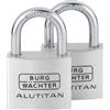 BURG-WÄCHTER Lucchetto, Lucchetto con 4 Chiavi, Set da 2, Spessore Arco 6,5 mm, Corpo in Alluminio Massiccio, Acciaio Temprato, Meccanismo Interno Antiruggine, Alutitan Duo 770 40 SB