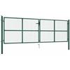 vidaXL Cancello da Giardino in Rete di Acciaio 400x125 cm Verde