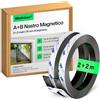 WORKMAX Nastro magnetico A+B autoadesivo per zanzariere (2+2 m) | A e B con forte attrazione reciproca, strisce magnetiche autoadesive con contropartita e adesivo potente, tagliabile