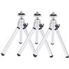Generic 3 pezzi in lega di alluminio argento mini treppiede telescopico anti-vibrazione leggero portatile compatto treppiede per fotocamera telescopio fotocamera digitale fotografia di