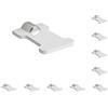Generic Set di 10 supporti per cuffie in acrilico, montaggio a parete, 10 x 6,5 cm, colore: bianco