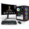 Ankermann-PC Starter Gaming Bundle | AMD Ryzen 7 5700X | Nvidia GeForce RTX 5060 Ti 8GB | 16GB RAM | 1TB NVMe SSD | Windows 11 | WiFi | Wildrabbit GMX 32" WQHD LCD Gaming Monitor | Tastiera tedesca RGB di MSI | MSI Forge Mouse | Libre Office