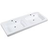 SENSEA Lavabo a incasso rettangolare doppia vasca Remix L 121 x H 15 x P 49 cm in ceramica bianco lucido