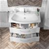 PELIPAL Mobile bagno sospeso con lavabo L 90 x H 49 x P 22 cm bianco lucido 2 cassetti per vasca centrale Solitaire