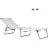 Fiam Lettino senza cuscino Sun FIAM in alluminio grigio e seduta beige