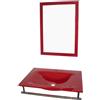 Leroy Merlin Lavabo da appoggio Artus rettangolare in vetro L 70 x H 10.7 x P 50 cm rosso piletta non inclusa