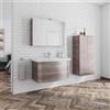 PELIPAL Mobile bagno sospeso con lavabo L 90 x H 49 x P 22 cm rovere terra 2 cassetti per vasca centrale Solitaire