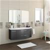 PELIPAL Mobile bagno sospeso con lavabo L 119 x H 48 x P 47 cm grigio ferro, 2 ante 2 cassetti per vasca centrale Cassca