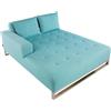 Leroy Merlin Lettino doppio con cuscino Luxor in inox e cuscino azzurro 145 x 75 x 185 cm