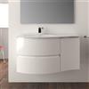 BADEN HAUS Mobile bagno sospeso con lavabo L 104 x H 55 x P 52 cm bianco lucido 2 cassetti per vasca a sinistra Vague