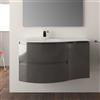 BADEN HAUS Mobile bagno sospeso con lavabo L 104 x H 55 x P 52 cm antracite 2 cassetti per vasca a sinistra Vague