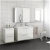 SENSEA Lavabo a incasso rettangolare doppia vasca Remix L 106 x H 14 x P 49 cm in ceramica bianco lucido