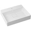 SENSEA Lavabo a incasso rettangolare vasca centrale Neo L 61 x H 15 x P 49 cm in resina bianco lucido