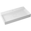 SENSEA Lavabo a incasso rettangolare vasca centrale Neo L 91 x H 15 x P 49 cm in resina bianco lucido