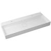 SENSEA Lavabo a incasso rettangolare doppia vasca Neo L 120 x H 12 x P 49 cm in resina bianco lucido