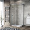 SENSEA Box doccia con ingresso angolare scorrevole Charm rettangolare L 100 x L 99 x H 200 cm in vetro, sp. 6 mm vetro senza finitura / trasparente cromo