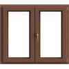 Proline Finestra in PVC effetto legno rovere dorato L 140 x H 120 cm, 2 ante apertura a destra