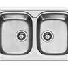 DELINIA Lavello integrato 2 vasche in inox argento DELINIA Amaltia L 50 x L 86 cm