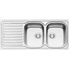 DELINIA Lavello integrato 2 vasche in inox argento DELINIA Amaltia L 50 x L 116 cm