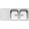 DELINIA Lavello integrato 2 vasche in inox argento DELINIA Amaltia Dekor L 50 x L 116 cm