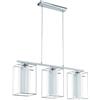 EGLO Lampadario Neoclassico Loncino 1 cromo paralume bianco e trasparente 3x E27 Ø0cm EGLO