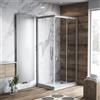 Leroy Merlin Box doccia angolare con porta scorrevole, vetro 8 mm, L 87-89.5 cm x L 69.5 cm, H 195 cm, cromo Namara
