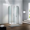 Leroy Merlin Porta doccia pieghevole L 80-90 cm x H 195 cm per nicchia in vetro trasparente SP. 6 mm, profilo lucido cromo, serie Slimline