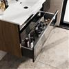 Leroy Merlin Mobile bagno con lavabo STAR L120 x H60 x P46 cm oak in vetro 2 cassetti per vasca centrale, il cassetto é dotato di illuminazione LED