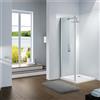 Leroy Merlin Pannello laterale per box doccia Slimline L 80 x H 195cm, Sp. 6 mm vetro vetro senza finitura / trasparente profilo in alluminio argento anodizzato