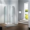 Leroy Merlin Porta doccia pieghevole L 90-100 cm x H 195 cm per nicchia in vetro trasparente SP. 6 mm, profilo lucido cromo, serie Slimline