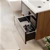 Leroy Merlin Mobile bagno con lavabo STAR L60 x H60 x P46 cm oak in vetro 2 cassetti per vasca centrale, il cassetto é dotato di illuminazione LED
