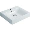 KERASAN Lavabo sospeso quadrato Cento50 cm H 10 x P 45 cm in ceramica bianco