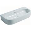KERASAN Lavabo sospeso semicerchio Flo 90cm H 16.5 x P 42 cm in ceramica bianco
