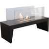 Ruby Caminetto a bioetanolo da pavimento 2KW in acciaio nero RUBY mod. Sassolungo